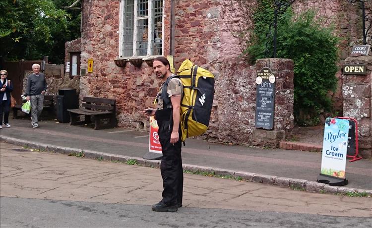 Ren with a very large bag on his back