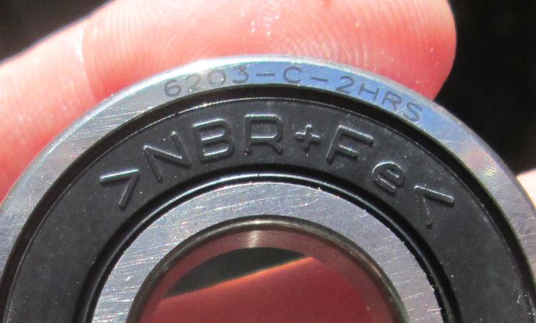 A 6203 bearing with the markings clearly visible