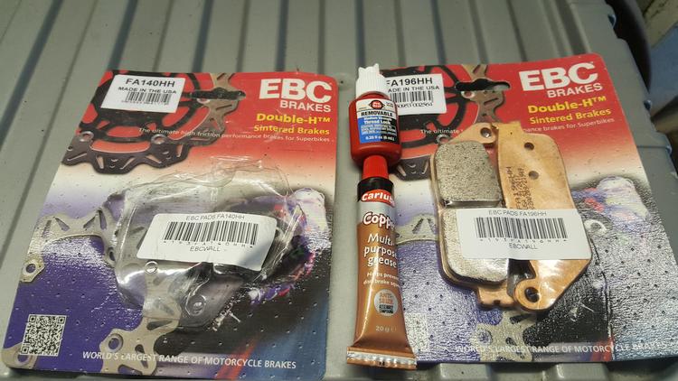 2 packs of EBC sintered pads for the CB500X
