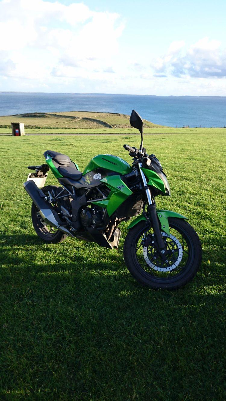 Sharon's 250 with gorgeous wide fields, sea, skies and beauty behind it