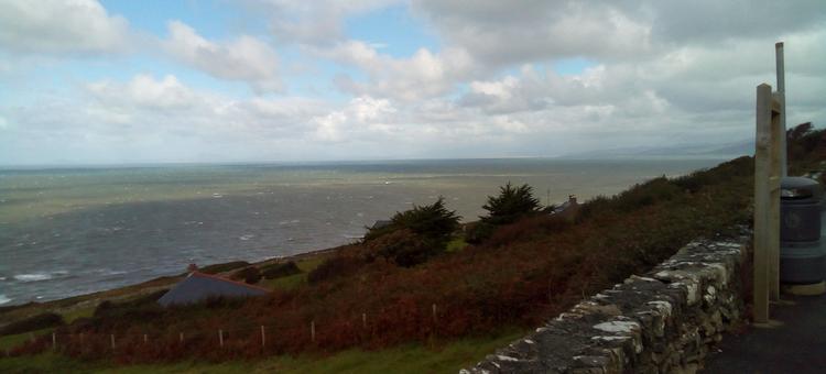 Looking over the sea from the coast of Mid Wales. Big skies and waves
