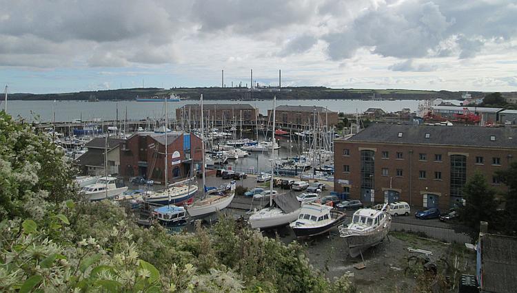 Plenty of small boats and yachts and smart apartment blocks form Milford Haven Marina