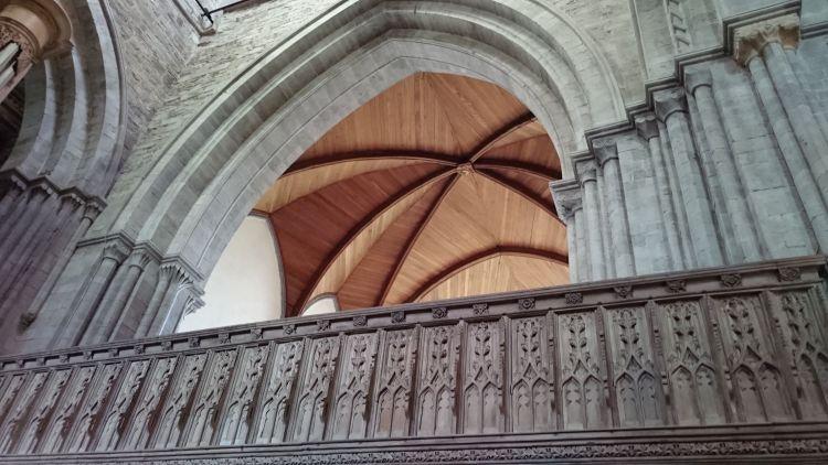 Simpler but effective wood fan vaulting at the cathedral