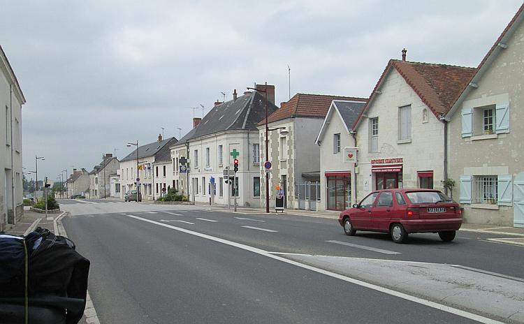 A regular road running through a regular french village