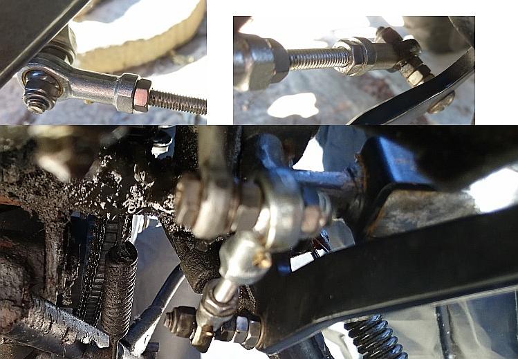 A collection of images from the re-made gear linkage on Sharons Keeway RKS 125