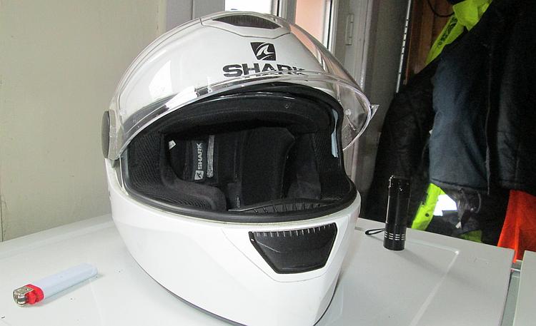 The Shark Skwal helmet with the new visor in situ