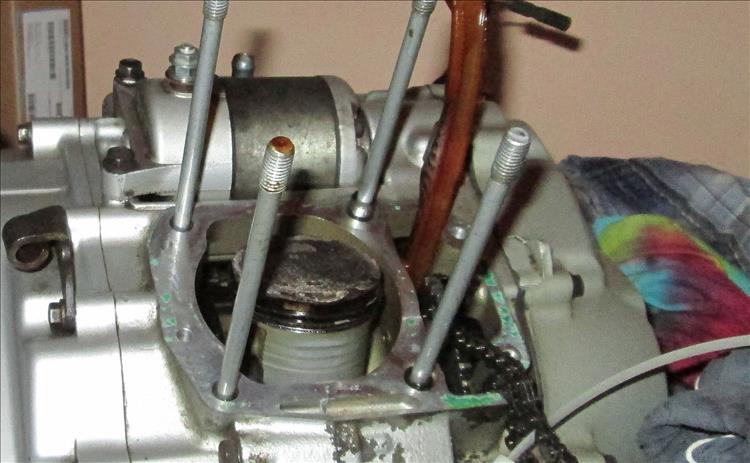 The piston still within the engine of the CBF125