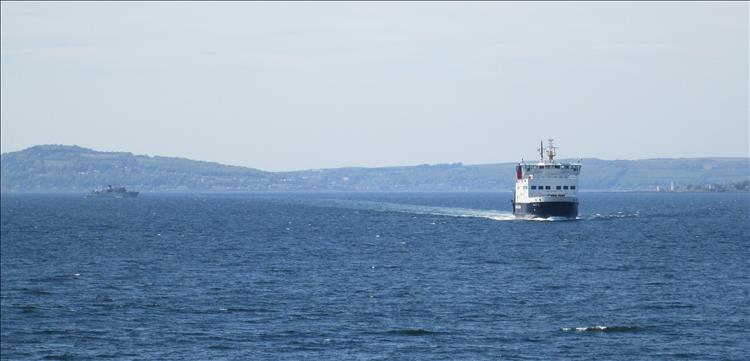 The ferry out between the mainland and Isle of Bute. Not large, not small, a medium sized ferry