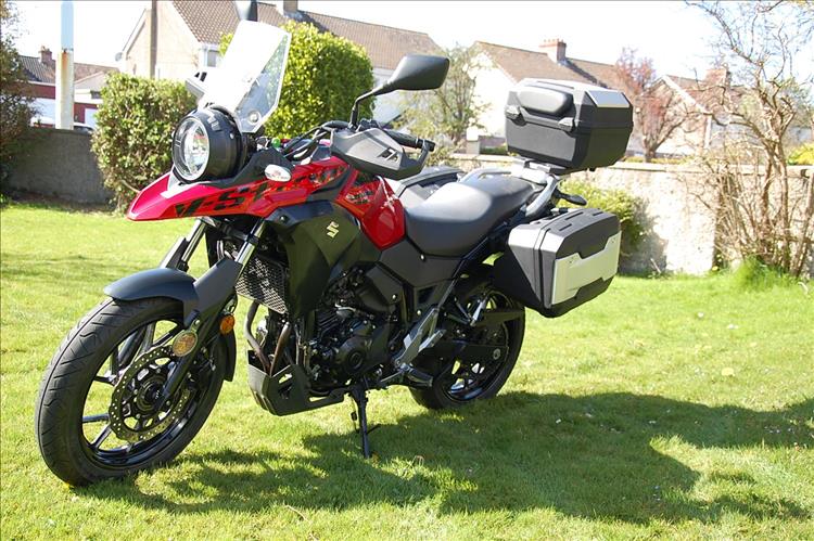 250 V-Strom with 3 piece hard cases fitted from the manufacturer