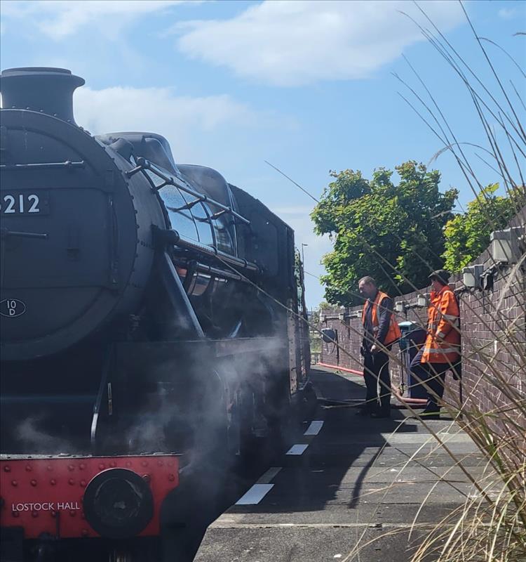 The steam train at the platform in Mallaig