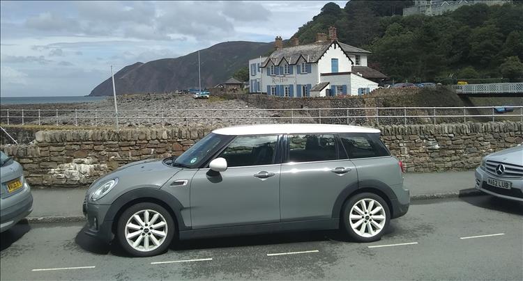 The modern mini parked up at Lynmouth. They are now quite a large car
