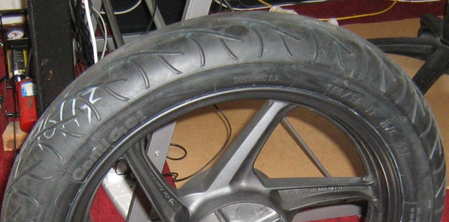 Continental ContGo! tyres on a CBF125 wheel