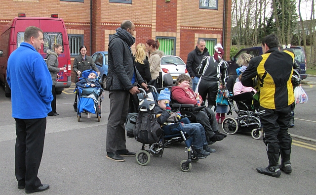 children with diabilites and carers with the bikers at derian house