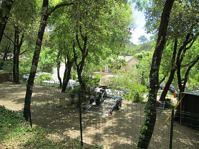 trees and leafy terraces at the campsite in la colle sur loup south of france