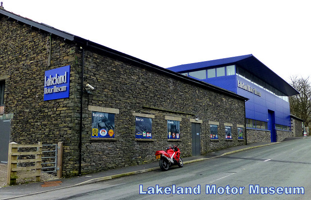smart modern building that fits in with the area, built in stone, the lakeland motor musueum