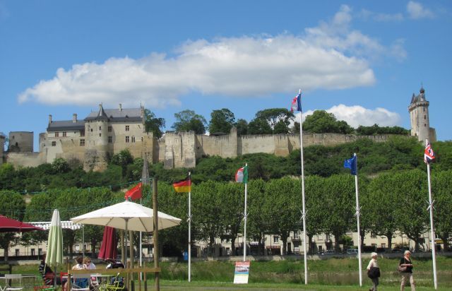 imposing chinon chateau like a castle dominating the town