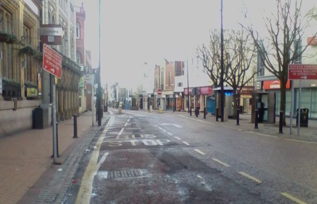 preston town centre's empty streets on christmas day