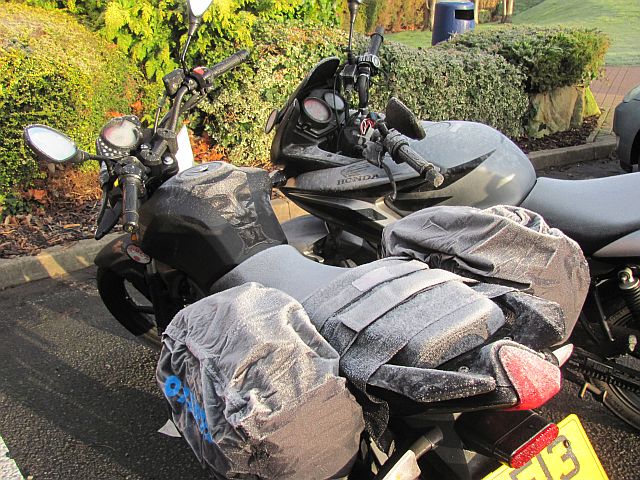 two 125's covered in frost in Shrewsbury 2014