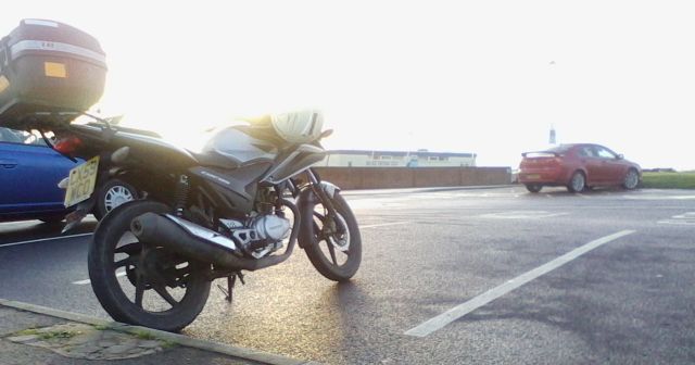 my cnf 125 in the setting sun at lytham on christmas day