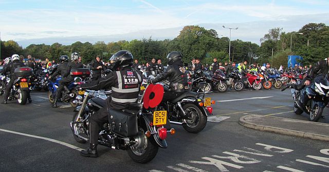 knutsford services filled with motorcycles and bikers
