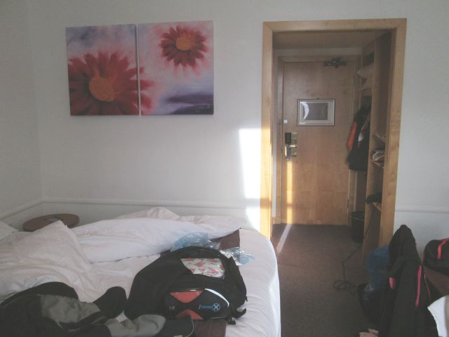 THE ROOM AT THE CARLISLE PREMIER INN FILLED WITH BIKE GEAR