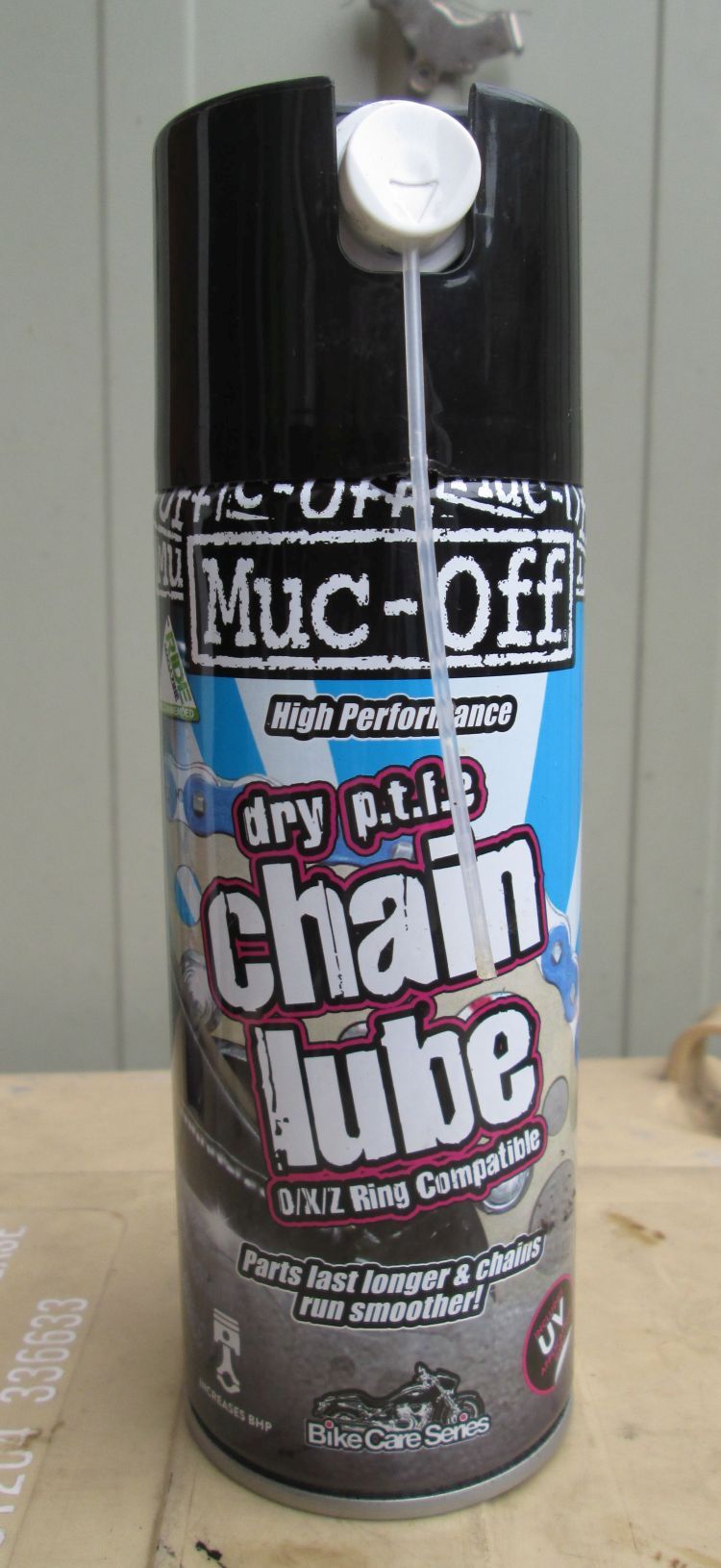 a can of muc-off's dry PTFE chain lube