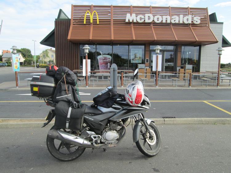 Ren's 125 stands outside a McDonalds in Wexford