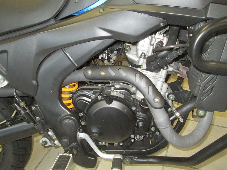 the engine and frame, slightly dull but not badly so