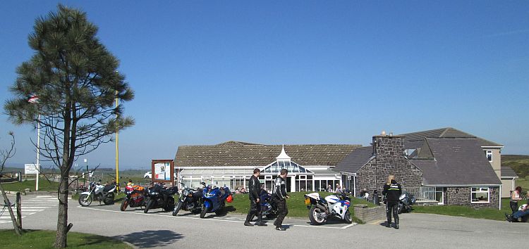 The Ponderosa Cafe on the Horseshe Pass, bathed in sun and bikers
