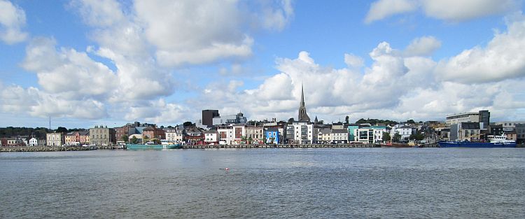 Wexford seen from across the broad estuary. A charming town