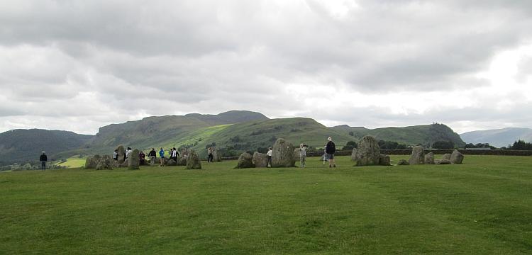The Castlerigg Stone Circle. Set against a splendid scene the stones stand about 4 feet tall