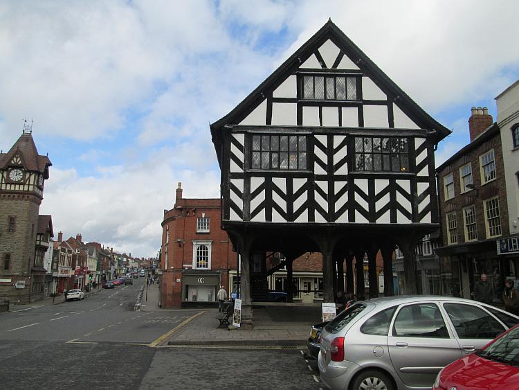 Market House Ledbury. A timber framed house on stilts, the market would be held beneath