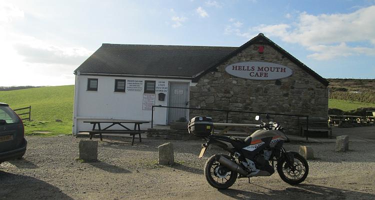 The cafe at Hell's Mouth, firmly closed during the winter