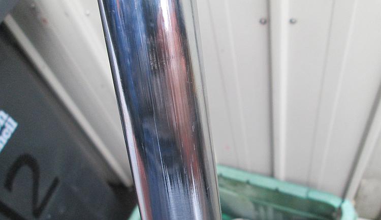 It's hard to see but the chrome is starting to wear away on the fork stanchion