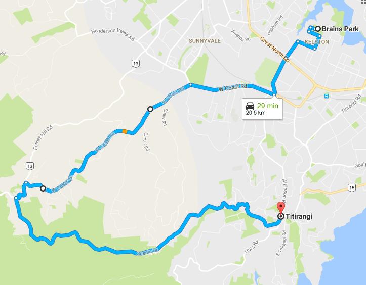 map showing the detour fran took with his daughter