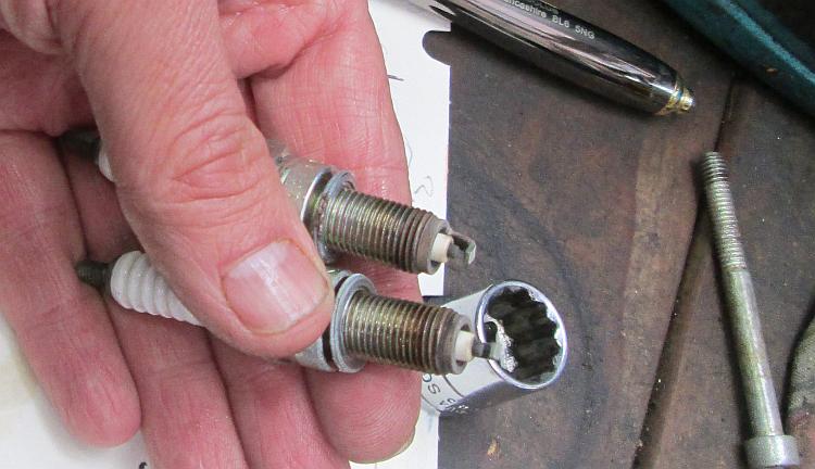 The spark plugs from the Honda look a tan colour, just right