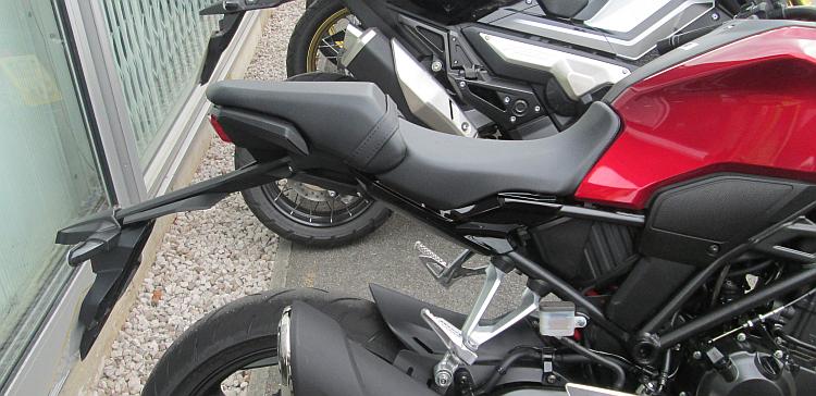 The slim and minimalist rear end of the Honda CB300R