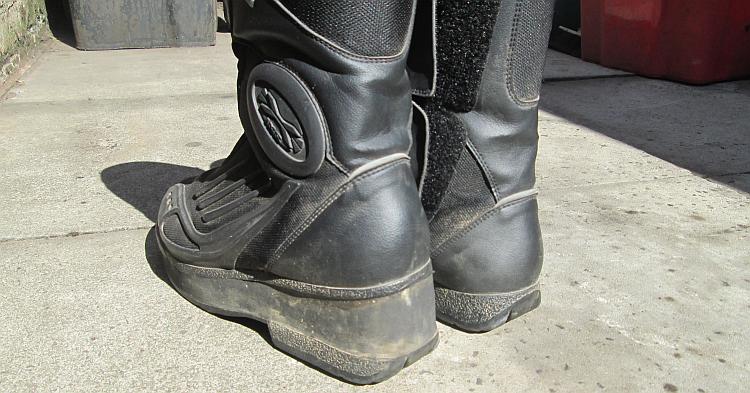 Ren's moto boots, the left one has 40mm of crepe added to the sole