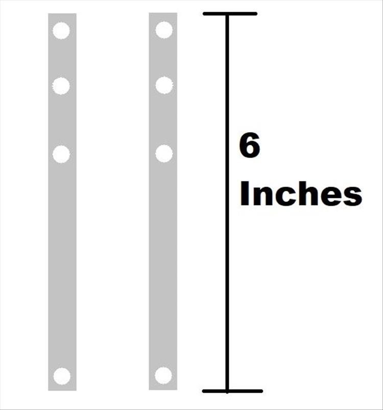 A simple digital drawing of 2 strips with holes in them