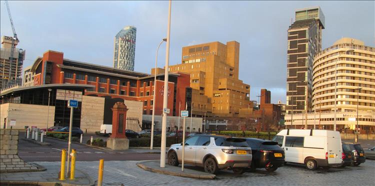 Modern buildings and a cubist monstrosity in Liverpool centre 