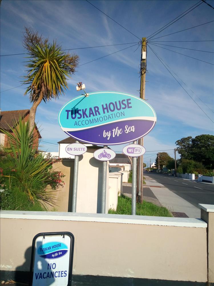 The sign for the BnB reads Tuskare House. Mick's abode for the night.