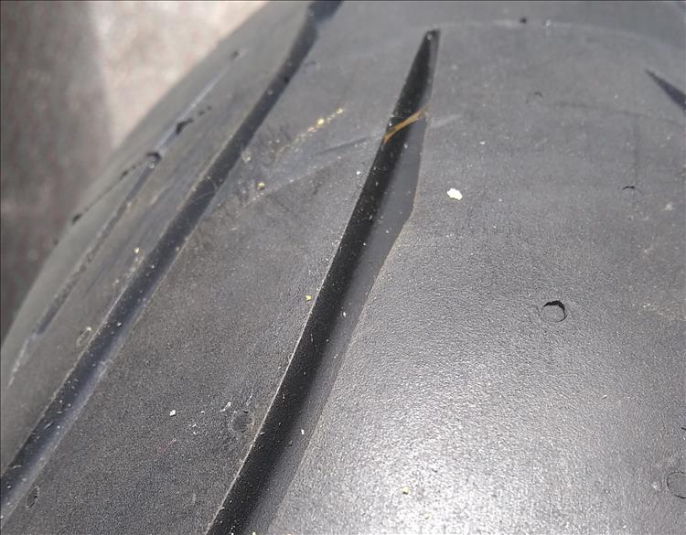 The tread on the Conti Motion tyre is only about 5.5mm thick