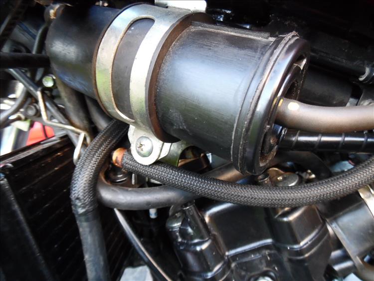 The evap canister and the mounts on the side of the motor