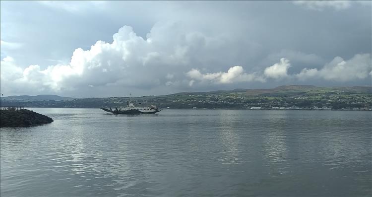 A smallish estuary ferry between Northern Ireland and the Republic of Ireland