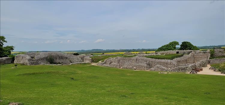 The ruins at Old Sarum are low and rounded by the passage of time
