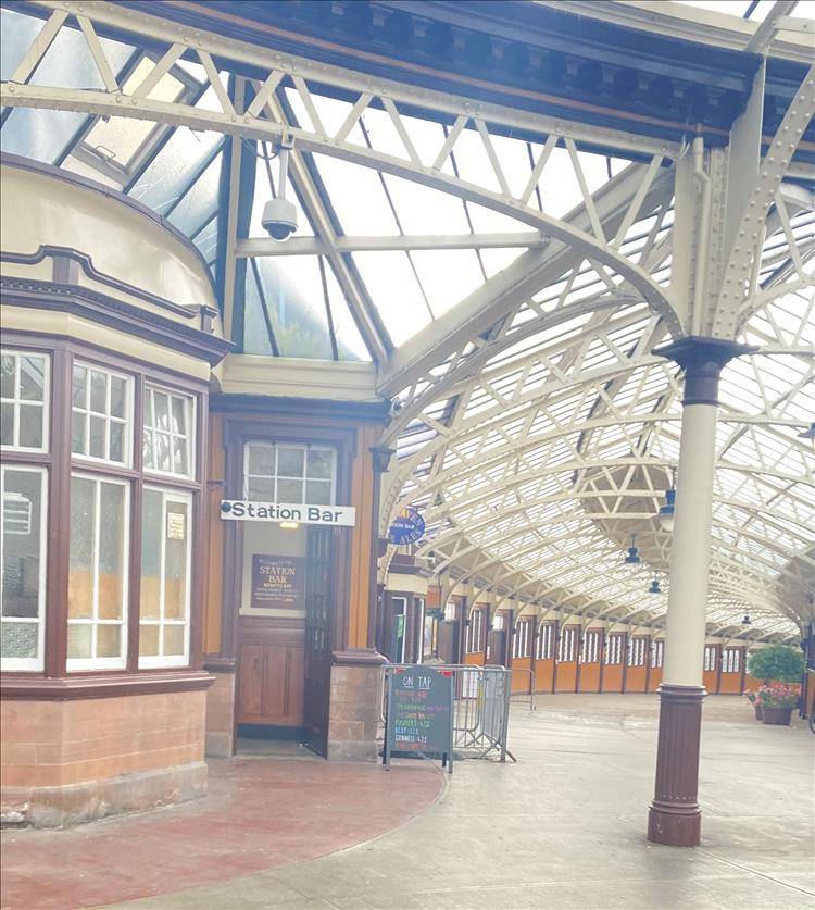 The steel trellis and glass roof is a splendid example of Victorian engineering at Wemyss Bay Train Station