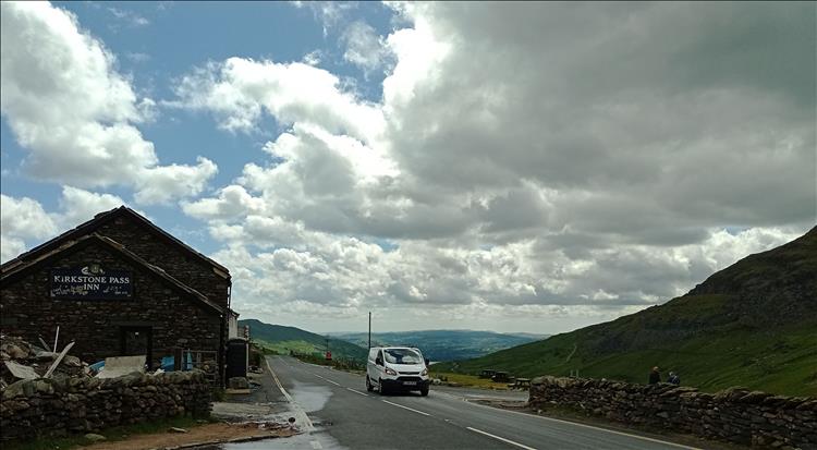 View from the pub at the top of the Kirkstone Pass across the lakeland vista