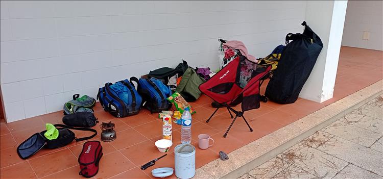 All the camping kit is not yet packed but its in the shelter of the cleaning area