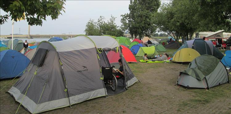 A campsite filled to the brim with tents