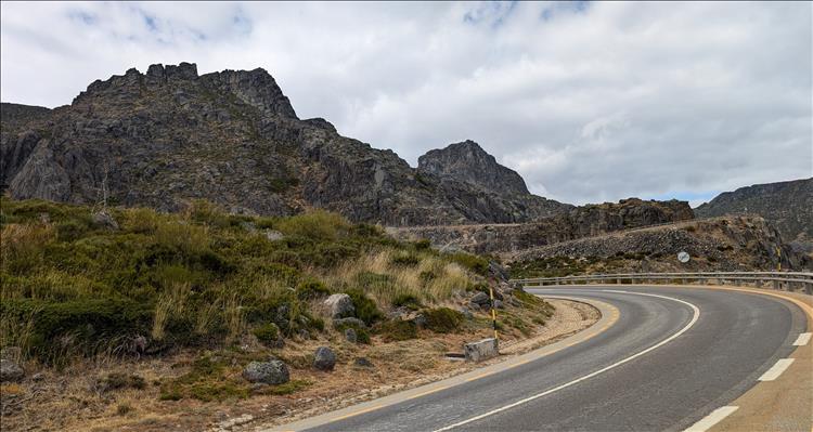 A lanes winds it's way through the rocky outcrops